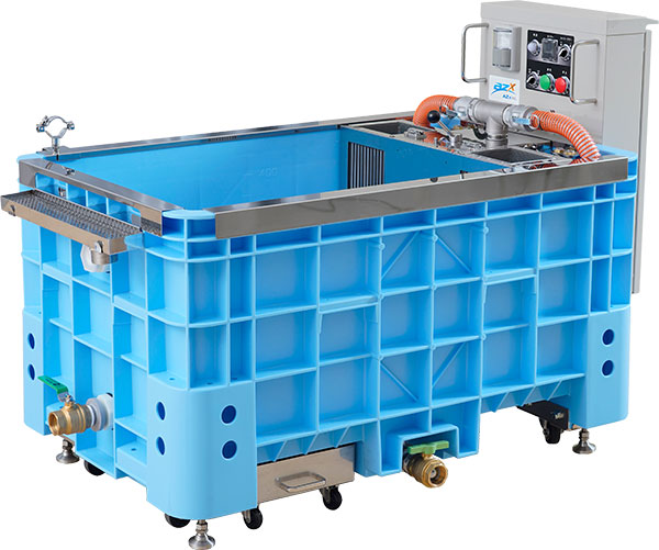 二流体根菜洗浄機500Lの全景写真